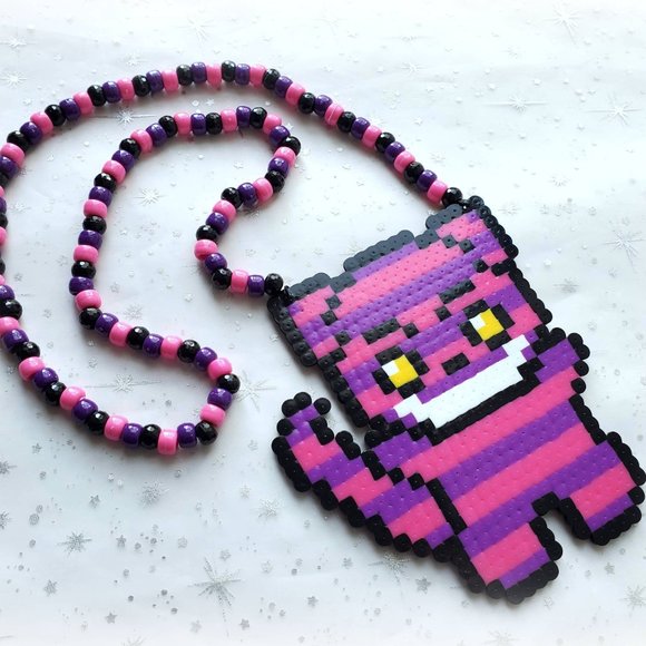 COPY - Cheshire Cat Perler Bead Rave Kandi Necklace - Picture 5 of 10